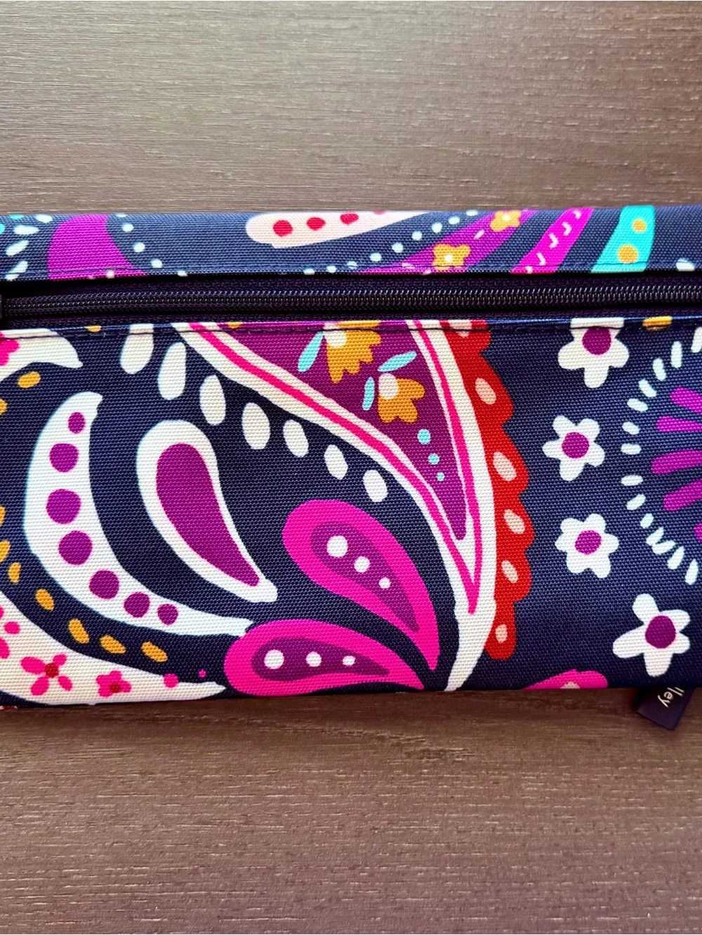 Vera Bradley Lighten Up Pencil Pouch Painted Paisley NWT